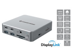 Conceptronic DONN25G laptop dock & poortreplicator Bedraad USB 3.2 Gen 2 (3.1 Gen 2) Type-C Zilver