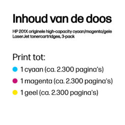 HP 201X originele high-capacity cyaan/magenta/gele LaserJet tonercartridges, 3-pack - Afbeelding 4
