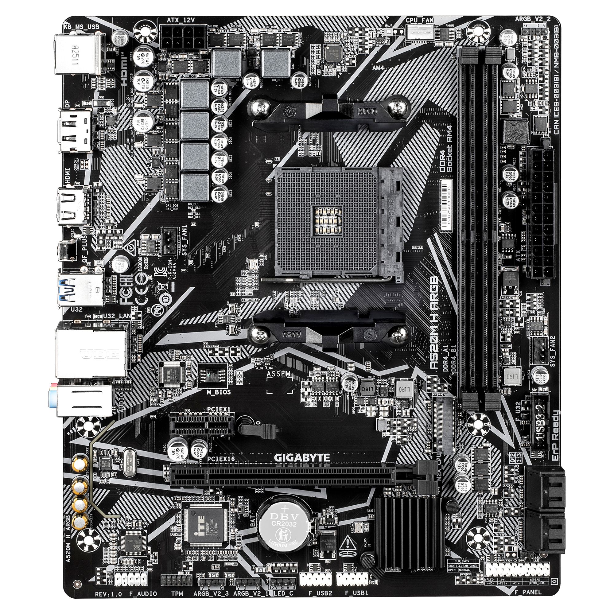 GIGABYTE A520M H ARGB moederbord AMD A520 Socket AM4 micro ATX - Afbeelding 3