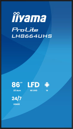iiyama LH8664UHS-B3AG beeldkrant Digitale signage flatscreen 2,17 m (85.6") Wifi 500 cd/m² 4K Ultra HD Zwart Type processor Android 24/7 - Afbeelding 4