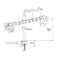 ACT Monitorarm 32", 2 schermen, Essentials - Afbeelding 5