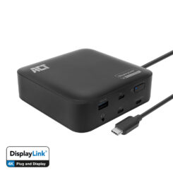 ACT Universeel USB-C Dockingstation 4K, voor 2 HDMI/DisplayPort monitoren, DisplayLink, compact model - Afbeelding 2