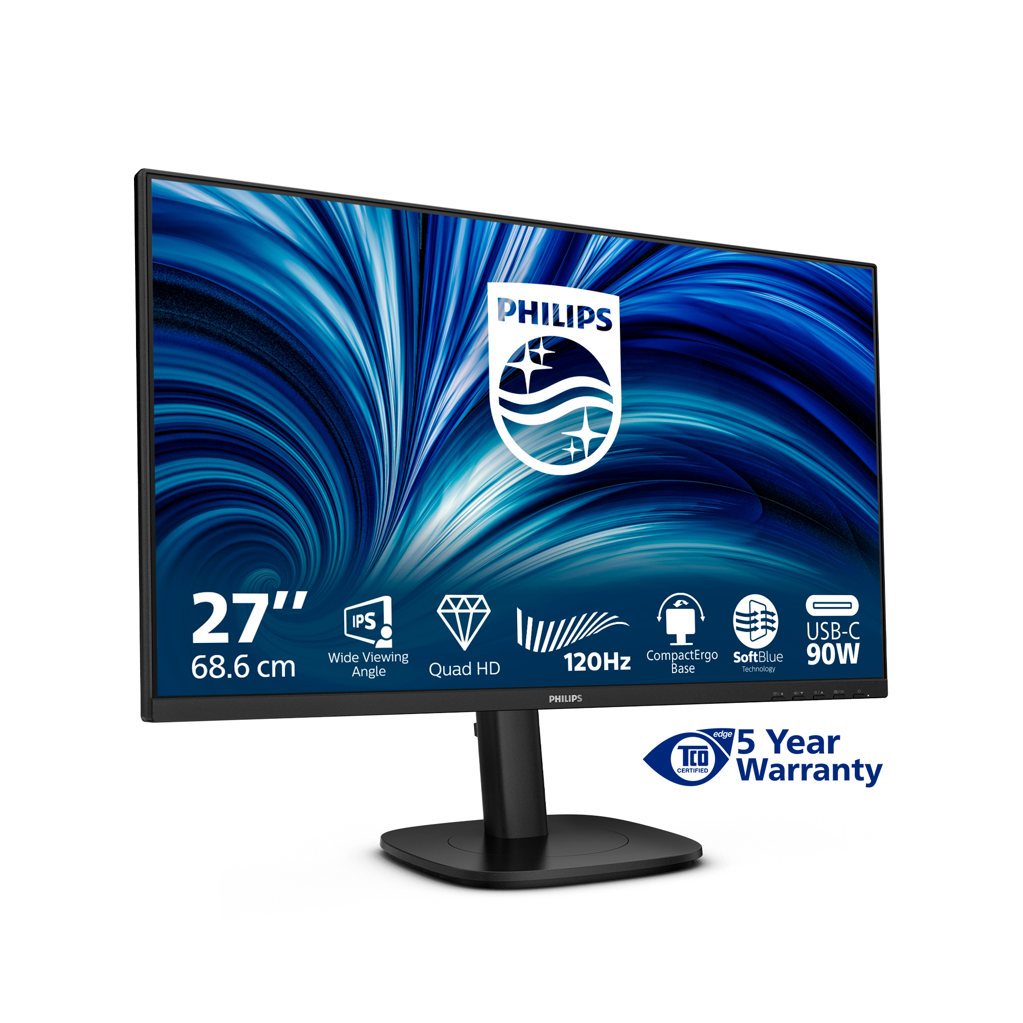 Philips 3000 series 27B2U3601/00 computer monitor 68,6 cm (27") 2560 x 1440 Pixels Quad HD LCD Zwart - Afbeelding 5