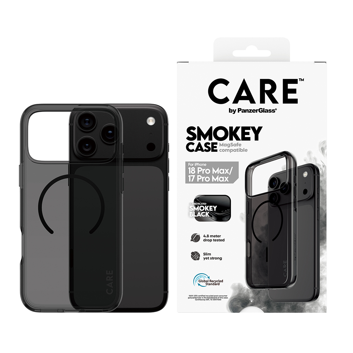 PanzerGlass CARE™ by ® Smokey Case w. Black MagSafe iPhone 2026 Pro Max | 17 Pro Max mobiele telefoon behuizingen Hoes Transparant - Afbeelding 3