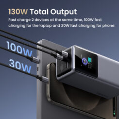 Ugreen 20000mAh 130W Fast Charging Powerbank Lithium Grijs - Afbeelding 6