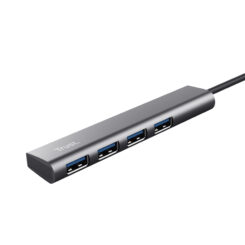 Trust Halyx USB Hub - 4-poorts USB-A hub – USB 3.2 Gen 1 – 5 Gbps – Grijs - Afbeelding 3