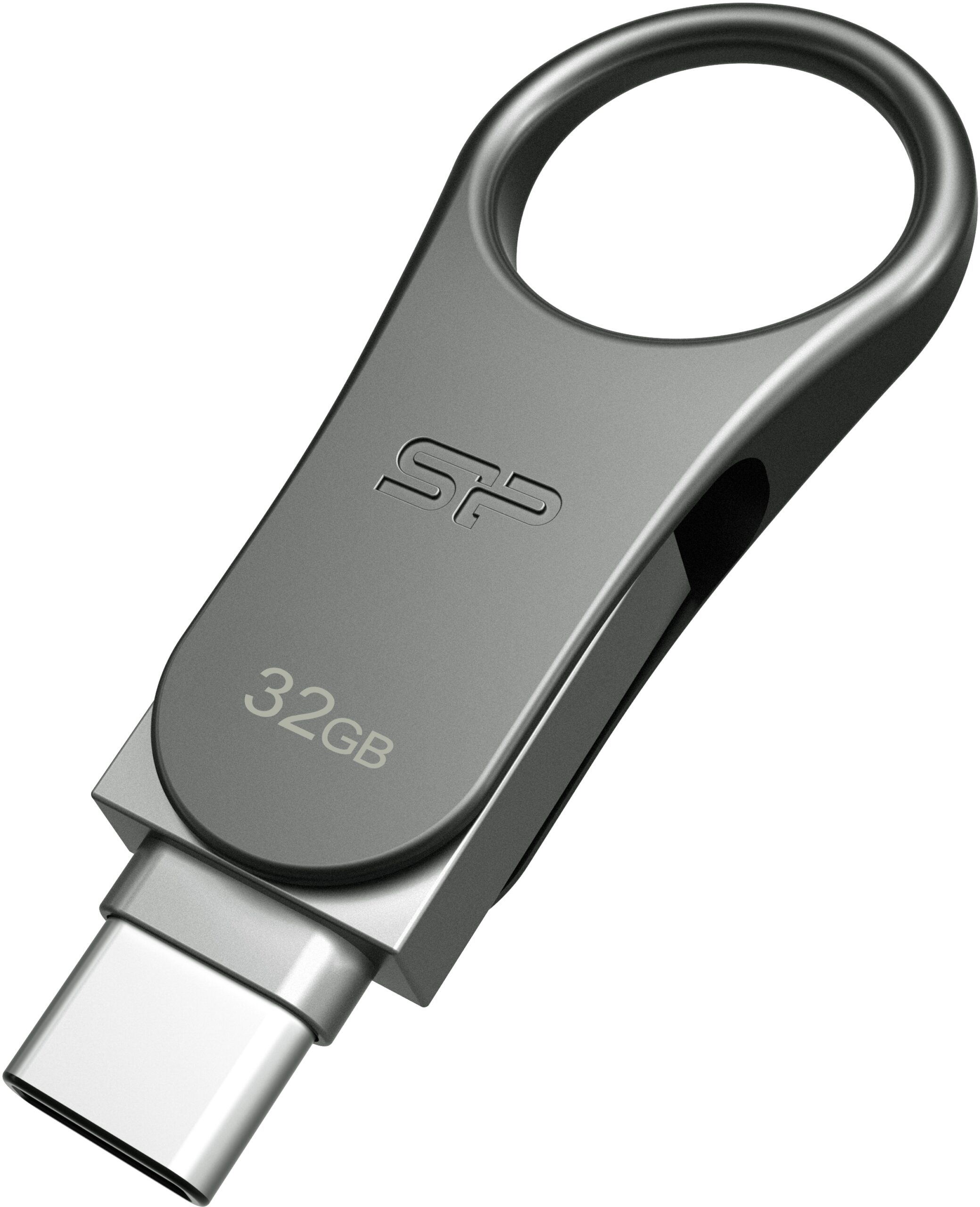 Silicon Power C80 Dual USB Pendrive Mobile 32GB USB-C Grey - Afbeelding 2
