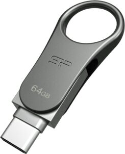Silicon Power C80 Dual USB Pendrive Mobile 64GB USB-C Grey - Afbeelding 2