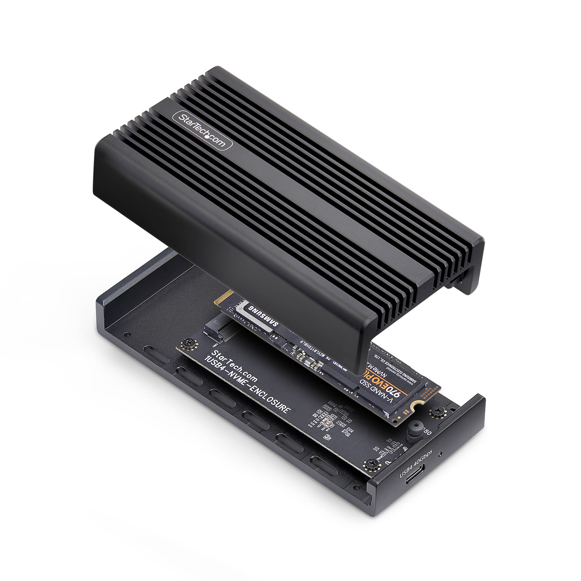 StarTech.com USB4 M.2 NVMe SSD Behuizing, 40Gbps, Externe USB-C / Thunderbolt NVMe SSD Enclosure, Aluminium Heatsink, B+M/M-Key - Afbeelding 5