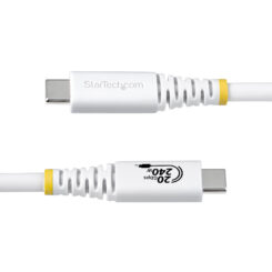 StarTech.com 2m USB4 Kabel, 20Gbps, USB-IF Gecertificeerde USB-C Kabel, 240W PD EPR, 4K 120Hz DP 2.1, TPE Mantel, USB Type-C Kabel, Wit - Afbeelding 4