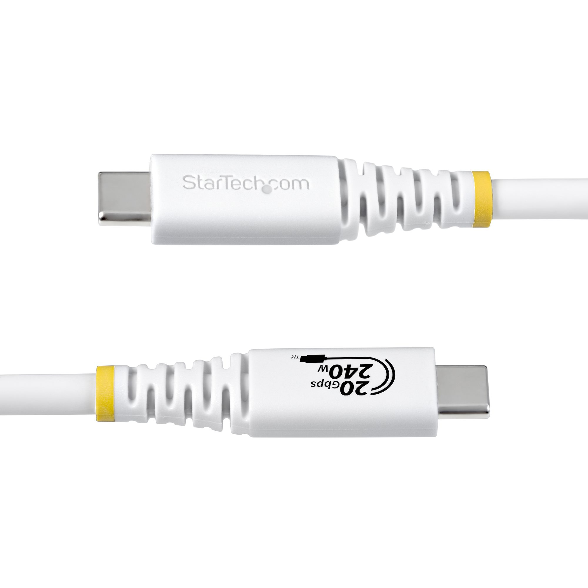 StarTech.com 2m USB4 Kabel, 20Gbps, USB-IF Gecertificeerde USB-C Kabel, 240W PD EPR, 4K 120Hz DP 2.1, TPE Mantel, USB Type-C Kabel, Wit - Afbeelding 4