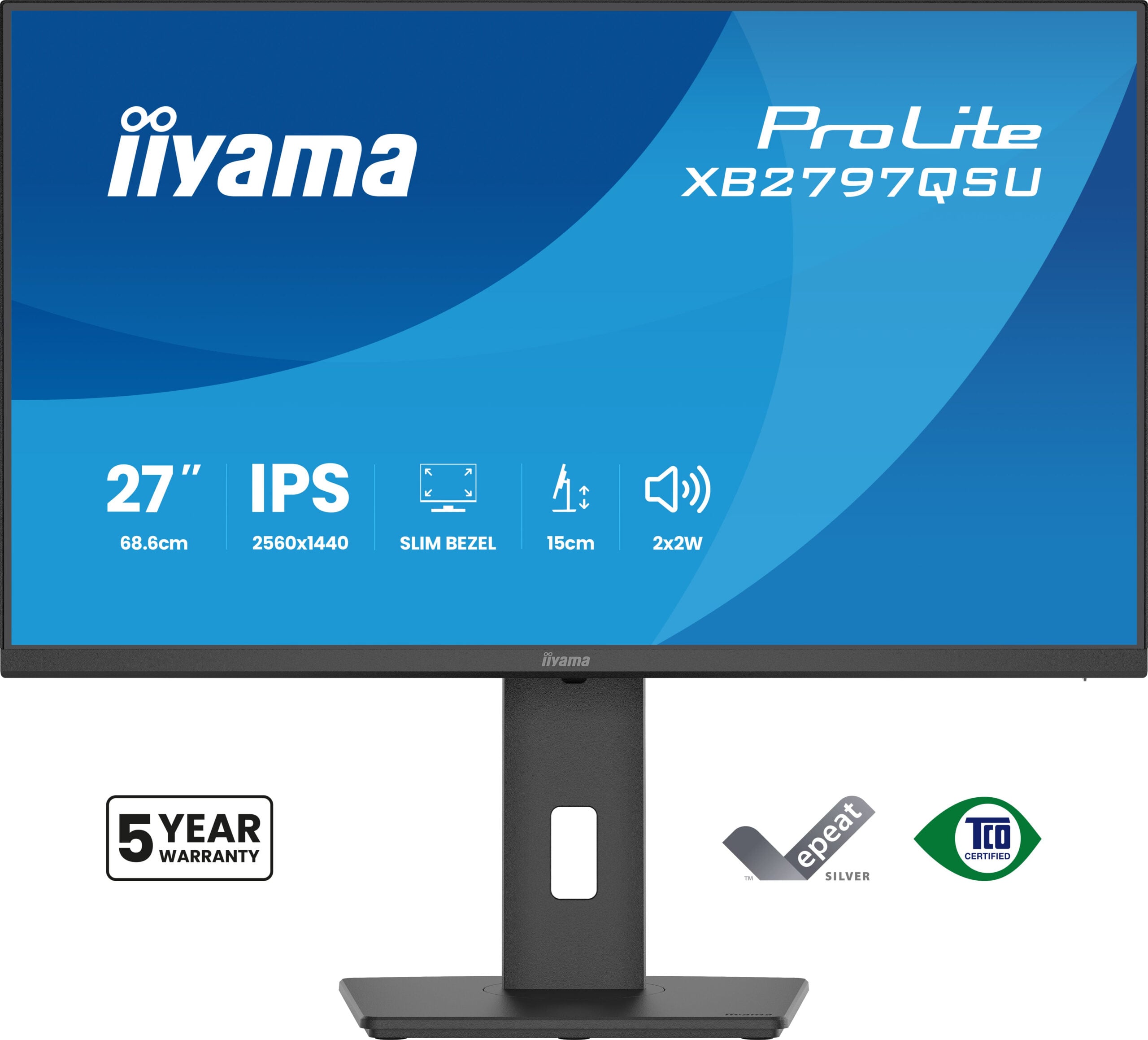 iiyama ProLite XB2797QSU-B1 computer monitor 68,6 cm (27") 2560 x 1440 Pixels Quad HD LED Zwart - Afbeelding 3