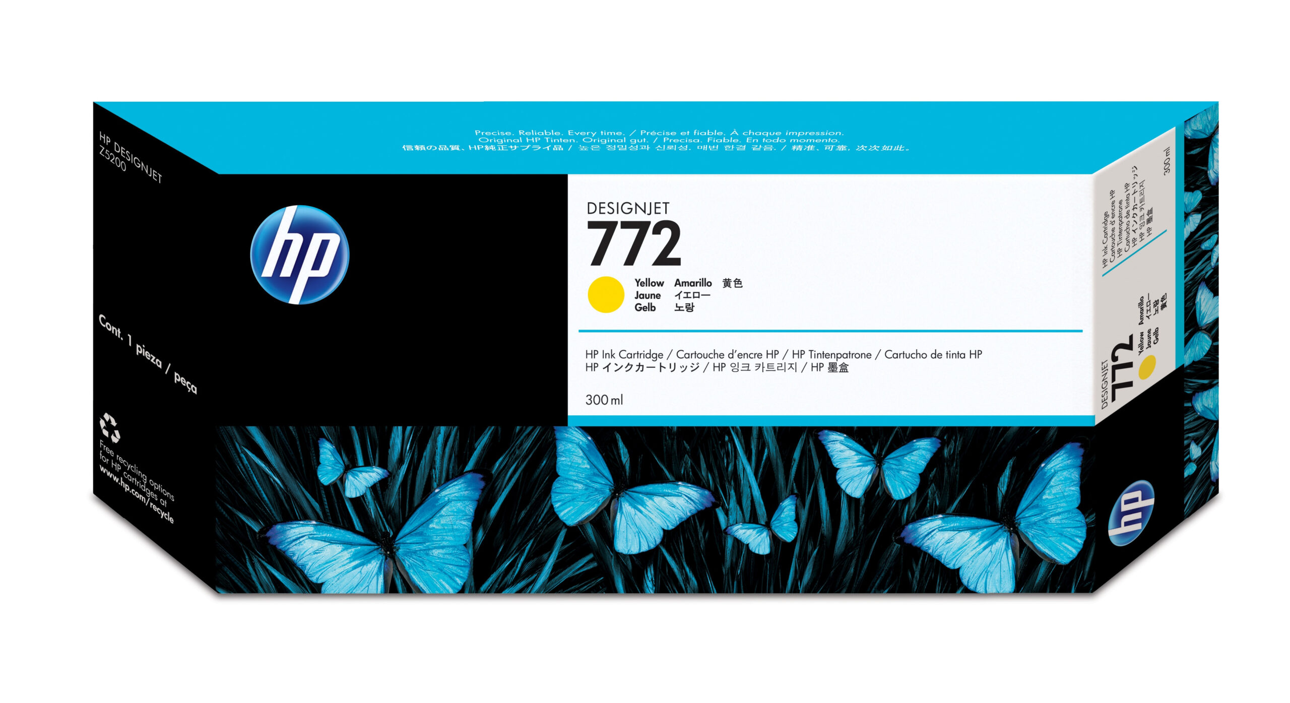 HP 772 gele DesignJet inktcartridge, 300 ml - Afbeelding 2