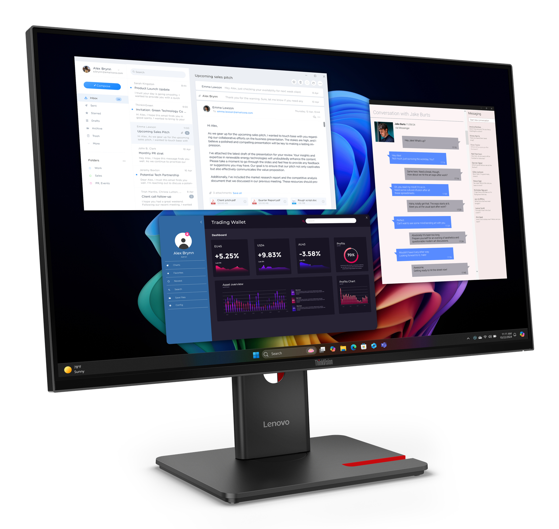 Lenovo ThinkVision T27UD-40 Monitor - Afbeelding 5