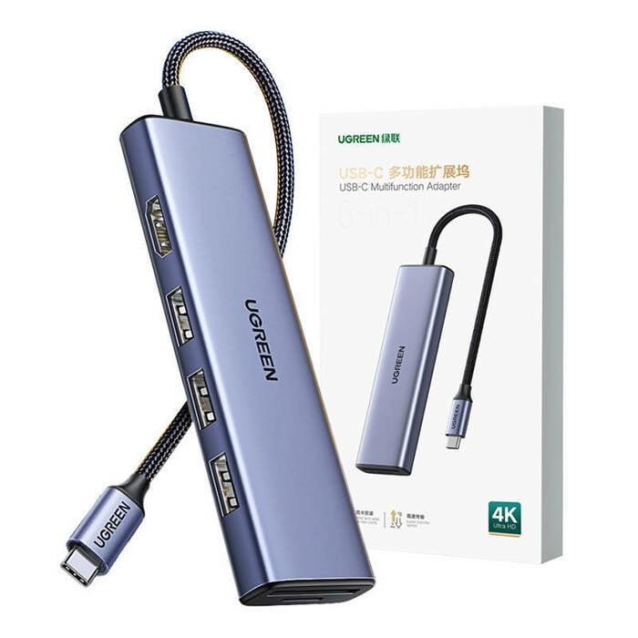 Ugreen 20956A interface hub USB Type-C 5000 Mbit/s Zilver - Afbeelding 4