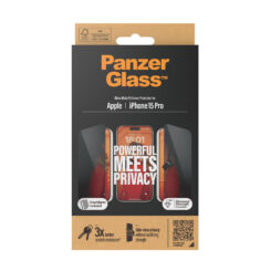 PanzerGlass ® Privacy Screen Protector iPhone 15 Pro | Ultra-Wide Fit w. EasyAligner Doorzichtige schermbeschermer Apple 1 stuk(s) - Afbeelding 4