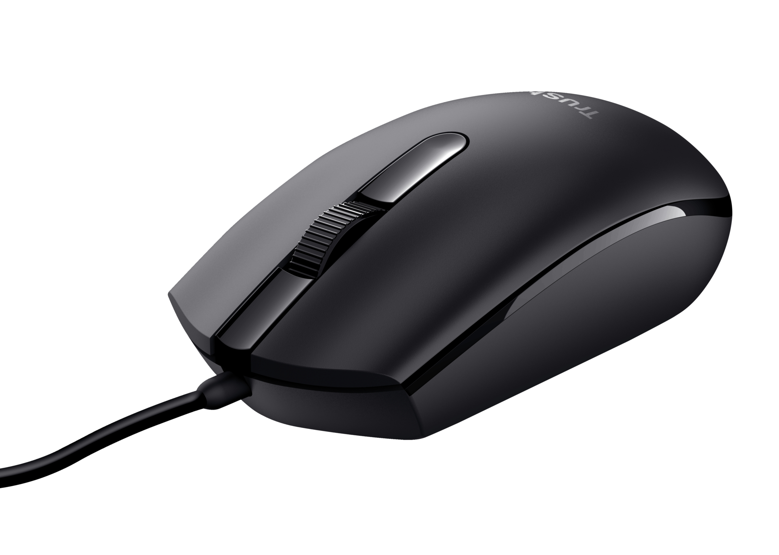 Trust Basi Bedrade Muis - Ambidextere muis – 3 knoppen – 1200 DPI – Zwart - Afbeelding 2