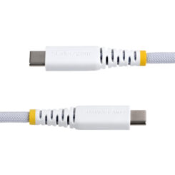 StarTech.com 3m USB-C Laadkabel, Wit, 60W (3A) PD, Dual-Layer Gevlochten Nylon/TPE Mantel, Robuuste USB Type-C Oplaadkabel, USB 2.0 Fast Charge Kabel - Afbeelding 4