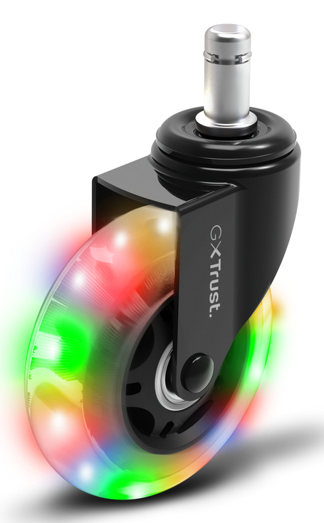 Trust GXT 25803 RGB Gamingstoel Wielen - Set zwenkwielen met RGB-verlichting – Vervangingsonderdeel – Zwart - Afbeelding 4