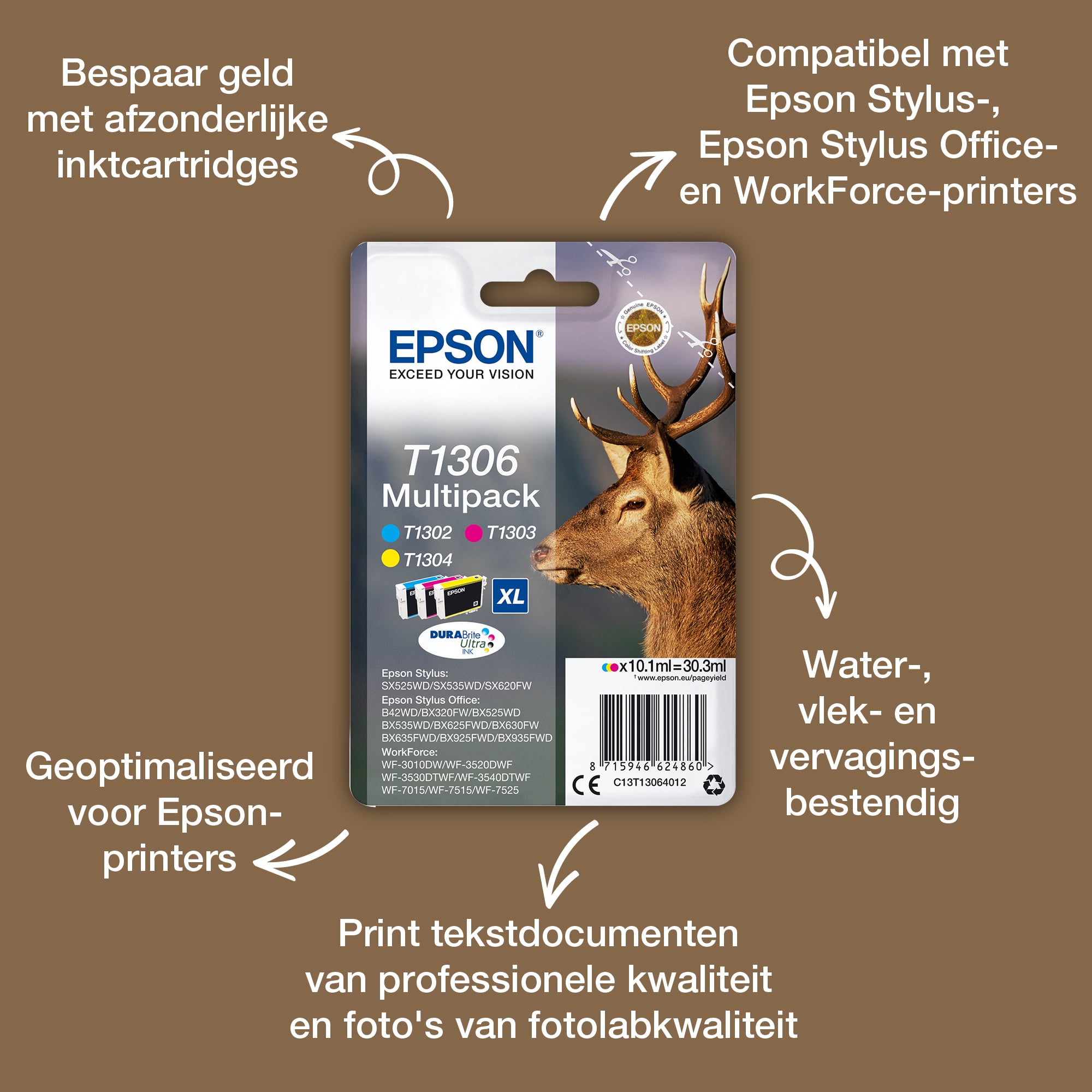 Epson Stag T1302 Hert DURABrite Ultra afzonderlijke cyaan inkt - Afbeelding 6