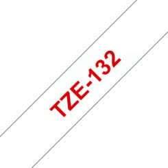 Brother TZE-132 labelprinter-tape Rood op transparant - Afbeelding 2