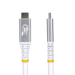 StarTech.com 1m USB4 Kabel, 80Gbps, USB-IF Gecertificeerde USB-C Kabel, 240W PD, 8K 120Hz/4K 240Hz DP2.1 DP80, Thunderbolt 4 Compatibel, Wit - Afbeelding 3
