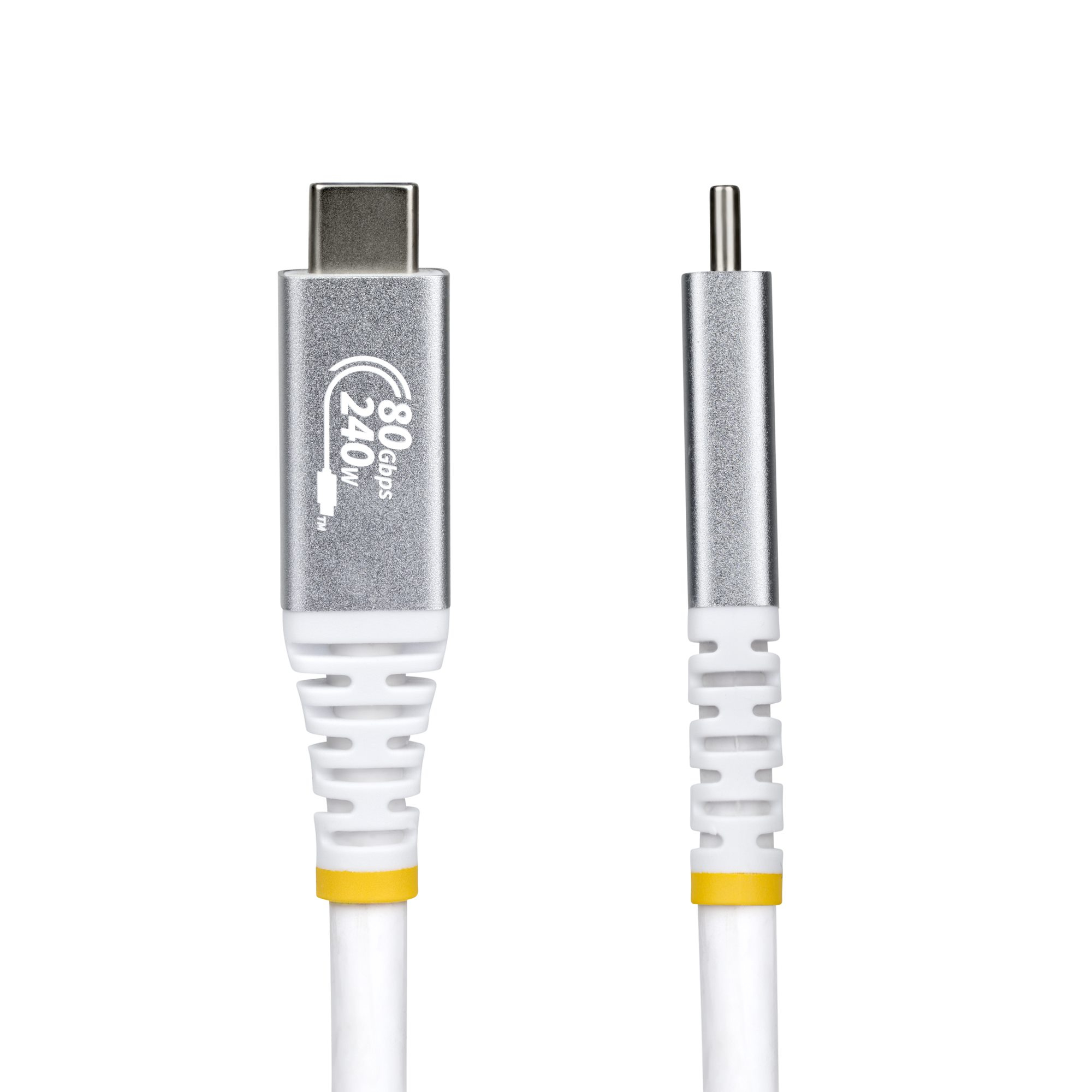 StarTech.com 1m USB4 Kabel, 80Gbps, USB-IF Gecertificeerde USB-C Kabel, 240W PD, 8K 120Hz/4K 240Hz DP2.1 DP80, Thunderbolt 4 Compatibel, Wit - Afbeelding 3