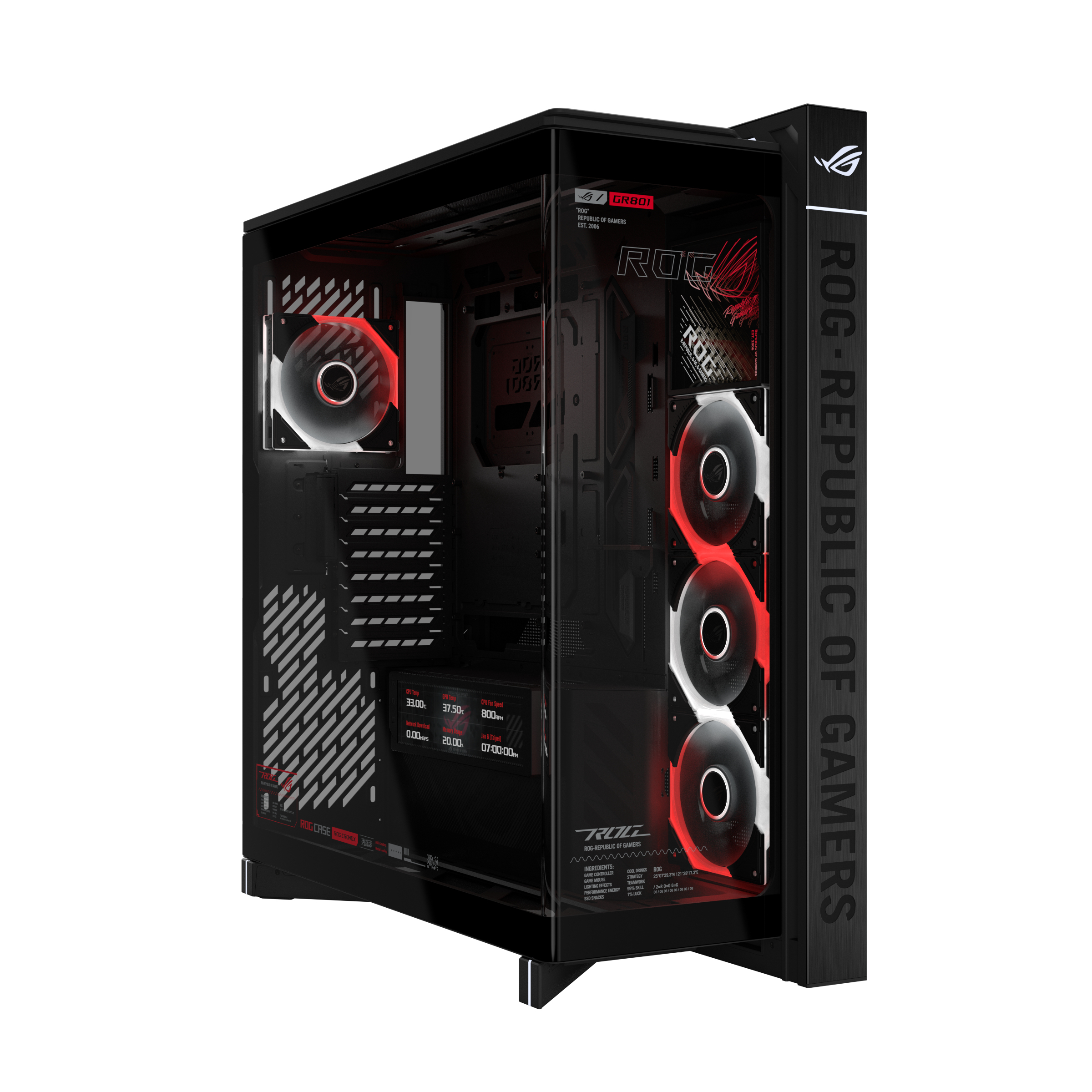 ASUS ROG CRONOX GR801 CURVE TG ARGB BLACK Midi Tower Zwart - Afbeelding 4