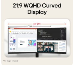 LG 34U601B-B computer monitor 86,4 cm (34") 3440 x 1440 Pixels Dual WQHD LCD Zwart - Afbeelding 6