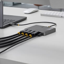 StarTech.com USB-C naar Quad-Monitor Adapter, 4K 60Hz DisplayPort, 140W PD Passthrough voor Laptop Opladen, USB Poort voor Wireless Toetsenbord / Muis, TAA - Afbeelding 6