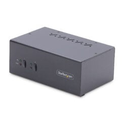 StarTech.com 2-Port Dual-Monitor DisplayPort KVM Switch, 4K 60Hz, 2x USB 5Gbps Hub Ports, 2x USB 2.0 HID Ports, Hotkey en Drukknop Schakelaar, TAA Compliant, ESD Level 3 Bescherming