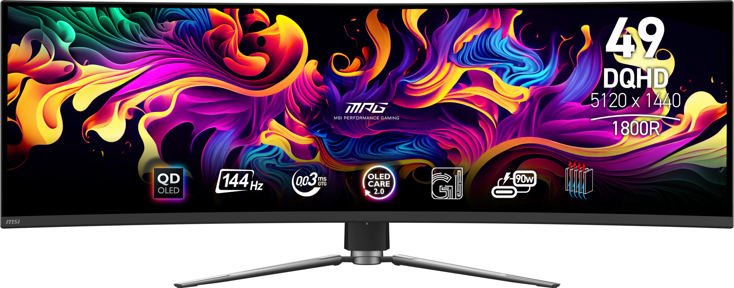 MSI MPG 491CQP QD-OLED computer monitor 124,5 cm (49") 5120 x 1440 Pixels Dual WQHD Zwart - Afbeelding 5