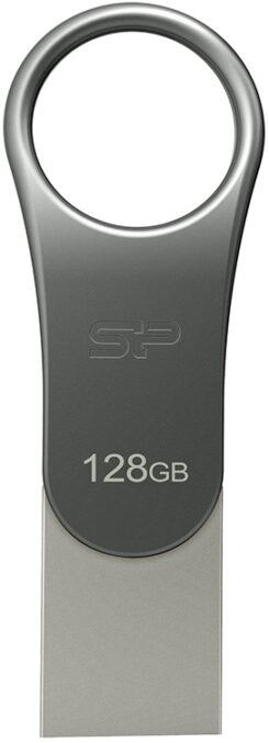 Silicon Power C80 Dual USB Pendrive Mobile 128GB USB-C Grey - Afbeelding 2