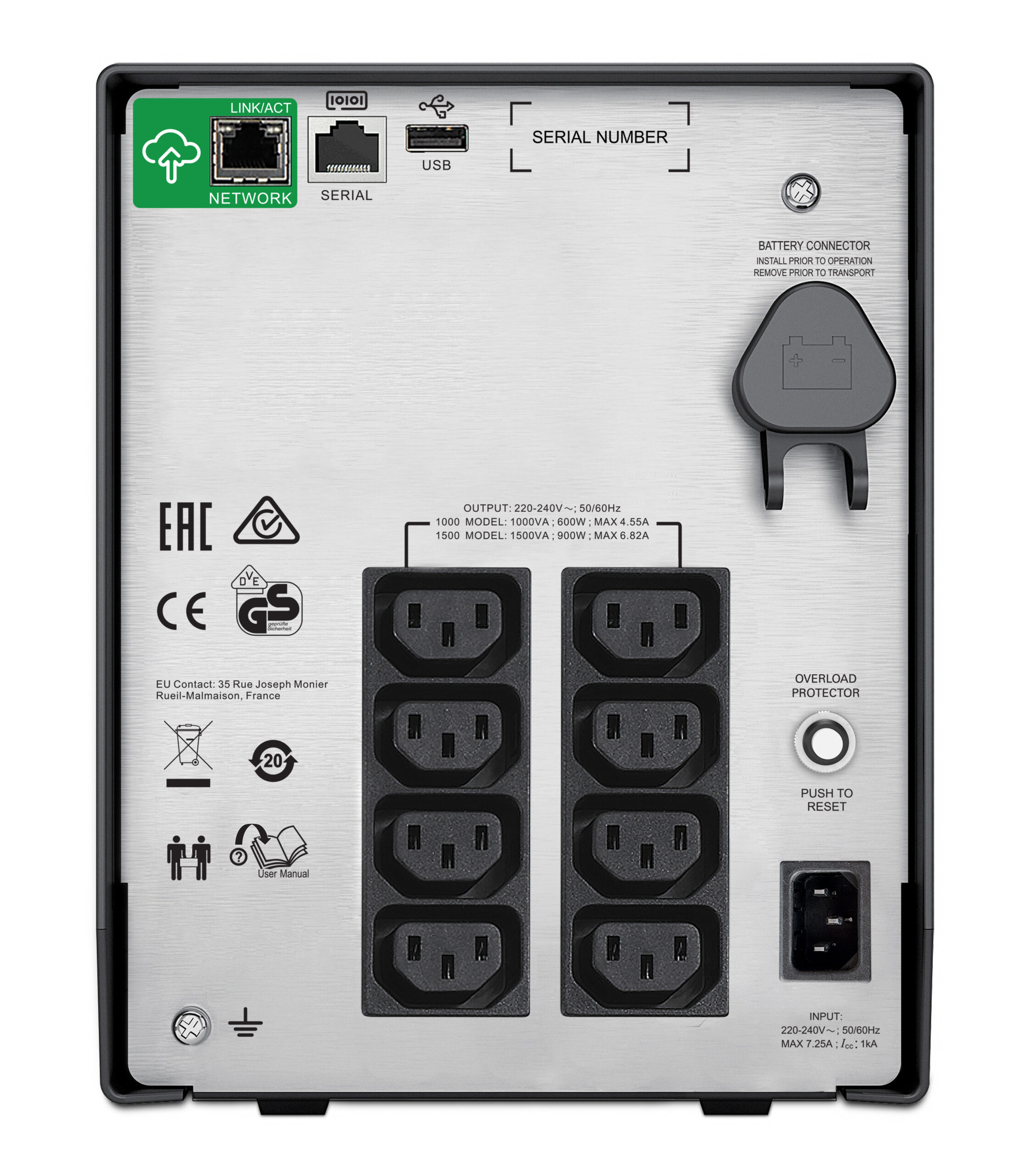 APC Smart-UPS SMC1500IC Noodstroomvoeding - 8x C13, USB, SmartConnect, 1500VA - Afbeelding 3