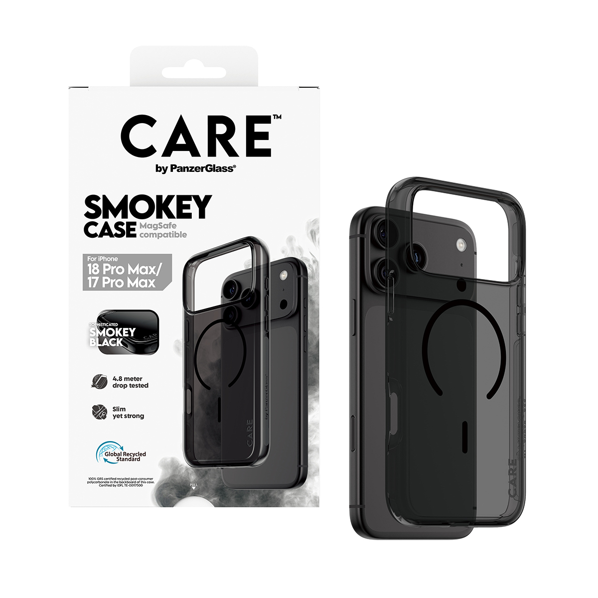 PanzerGlass CARE™ by ® Smokey Case w. Black MagSafe iPhone 2026 Pro Max | 17 Pro Max mobiele telefoon behuizingen Hoes Transparant - Afbeelding 6