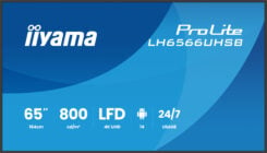 iiyama LH6566UHSB-B1AG beeldkrant Digitale signage flatscreen 165,1 cm (65") LCD Wifi 800 cd/m² 4K Ultra HD Zwart Type processor Android 24/7