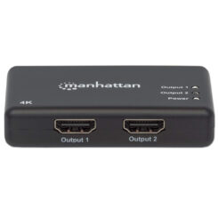 Manhattan HDMI-splitter met 2 poorten, 4K@30 Hz, dupliceert het signaal van 1 HDMI-bron naar 2 schermen (zelfde signaal op beide), netvoeding (kabel van 0,9 m), zwart, 3 jaar garantie - Afbeelding 4