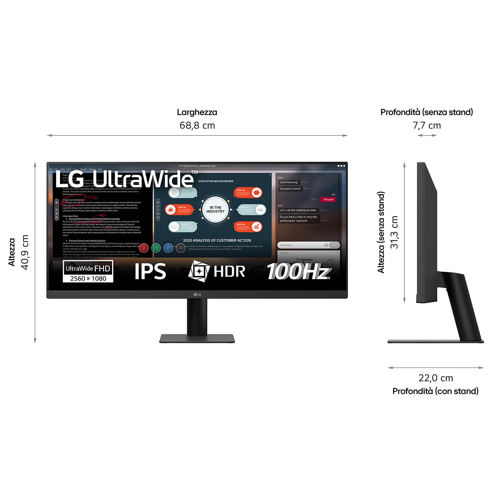 LG 29U511A-B computer monitor 73,7 cm (29") 2560 x 1080 Pixels WFHD LCD Zwart - Afbeelding 4