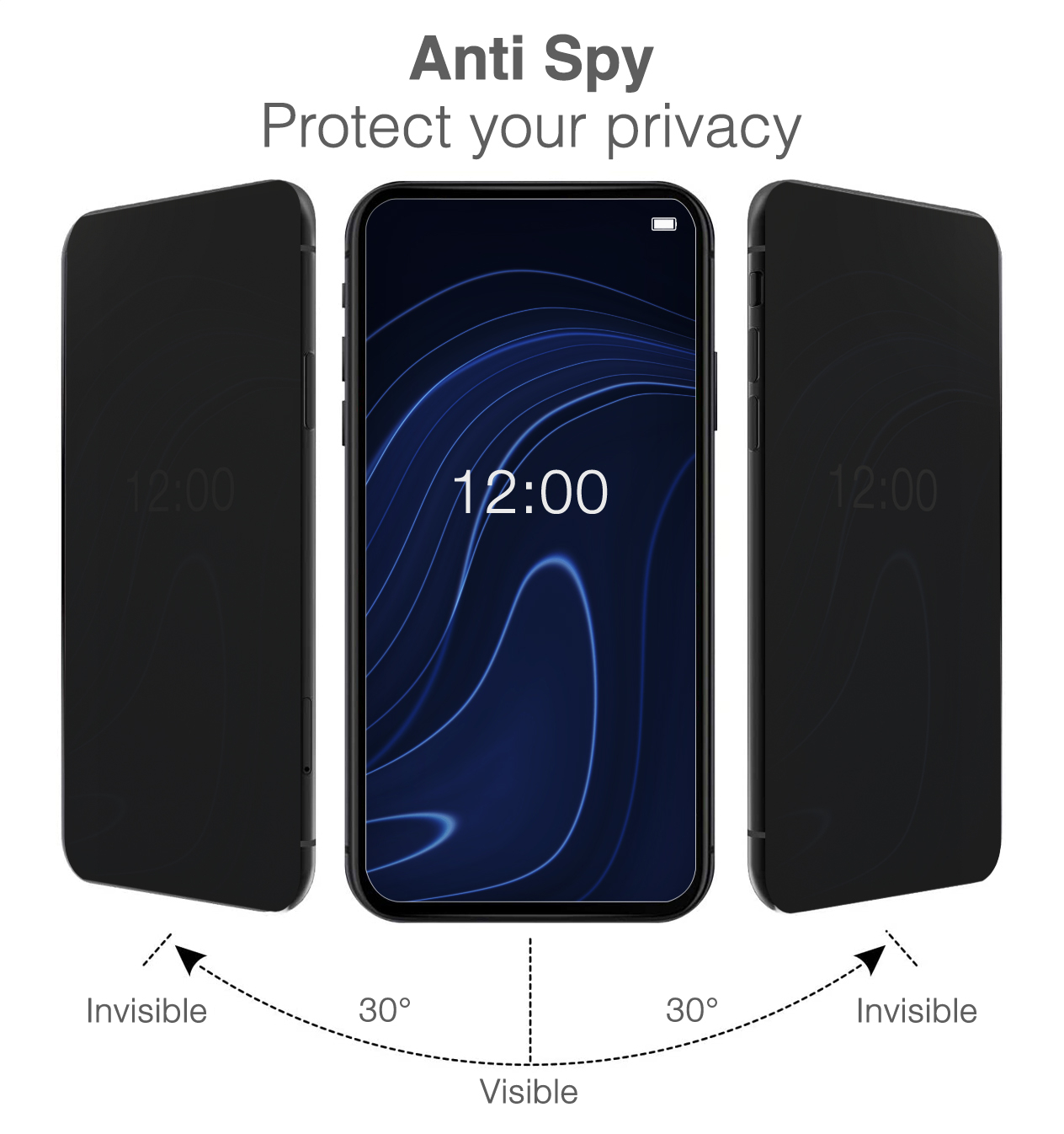 Mobilize Privacy Glass Screen Protector - Black Frame - for Samsung Galaxy A23 5G