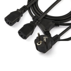 StarTech.com 2m Computer Splitter Stroomkabel, 18AWG, EU Schuko naar 2x C13, 10A 250V, Zwart, AC Vervangkabel, Printer Voedingskabel, PC Power Supply Kabel, TV/Monitor Electriciteitssnoer, UL-Listed - Afbeelding 5