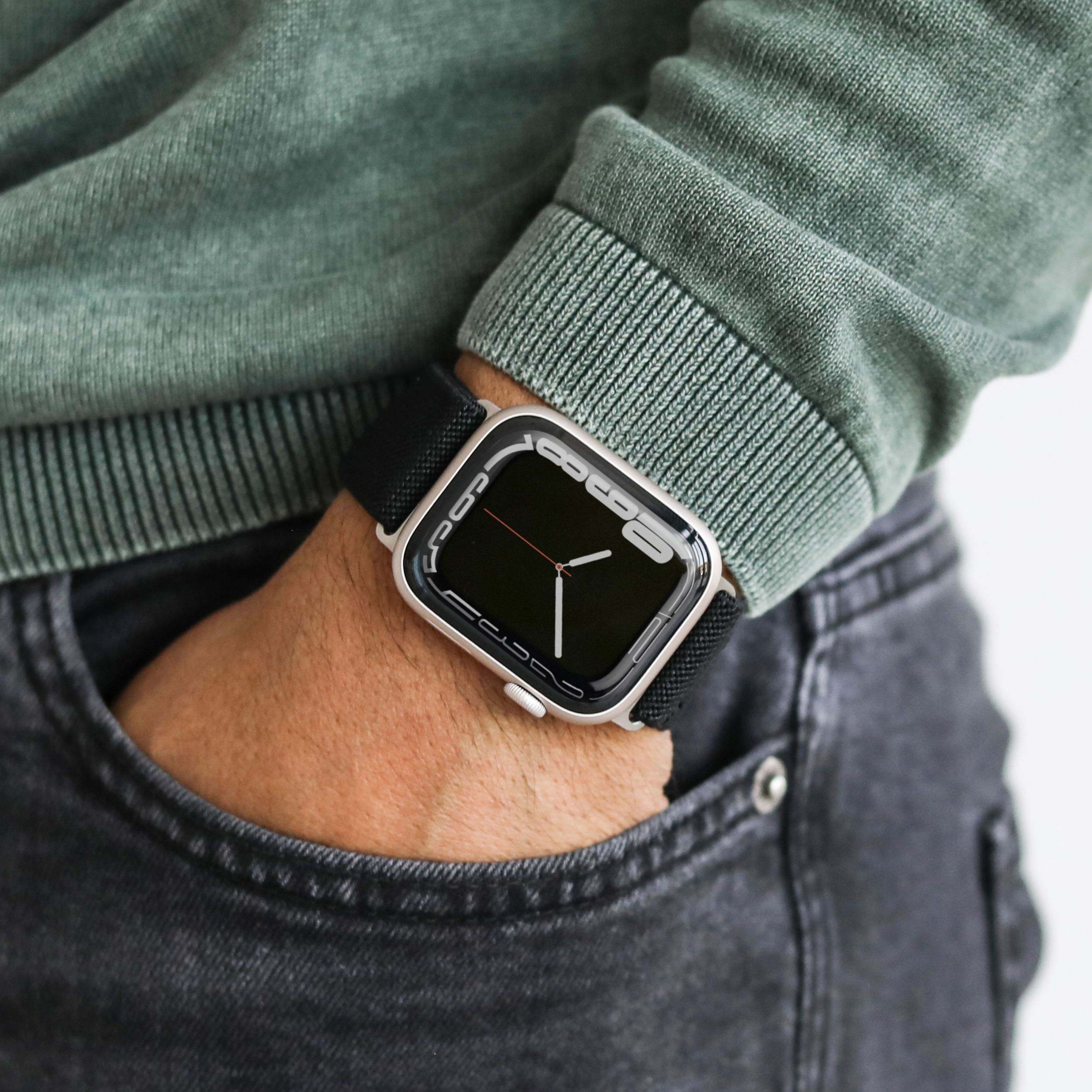 Vonmählen Classic Nylon Loop For Apple Watch 44 - 45 - 46 - 49mm One Size Black - Afbeelding 2