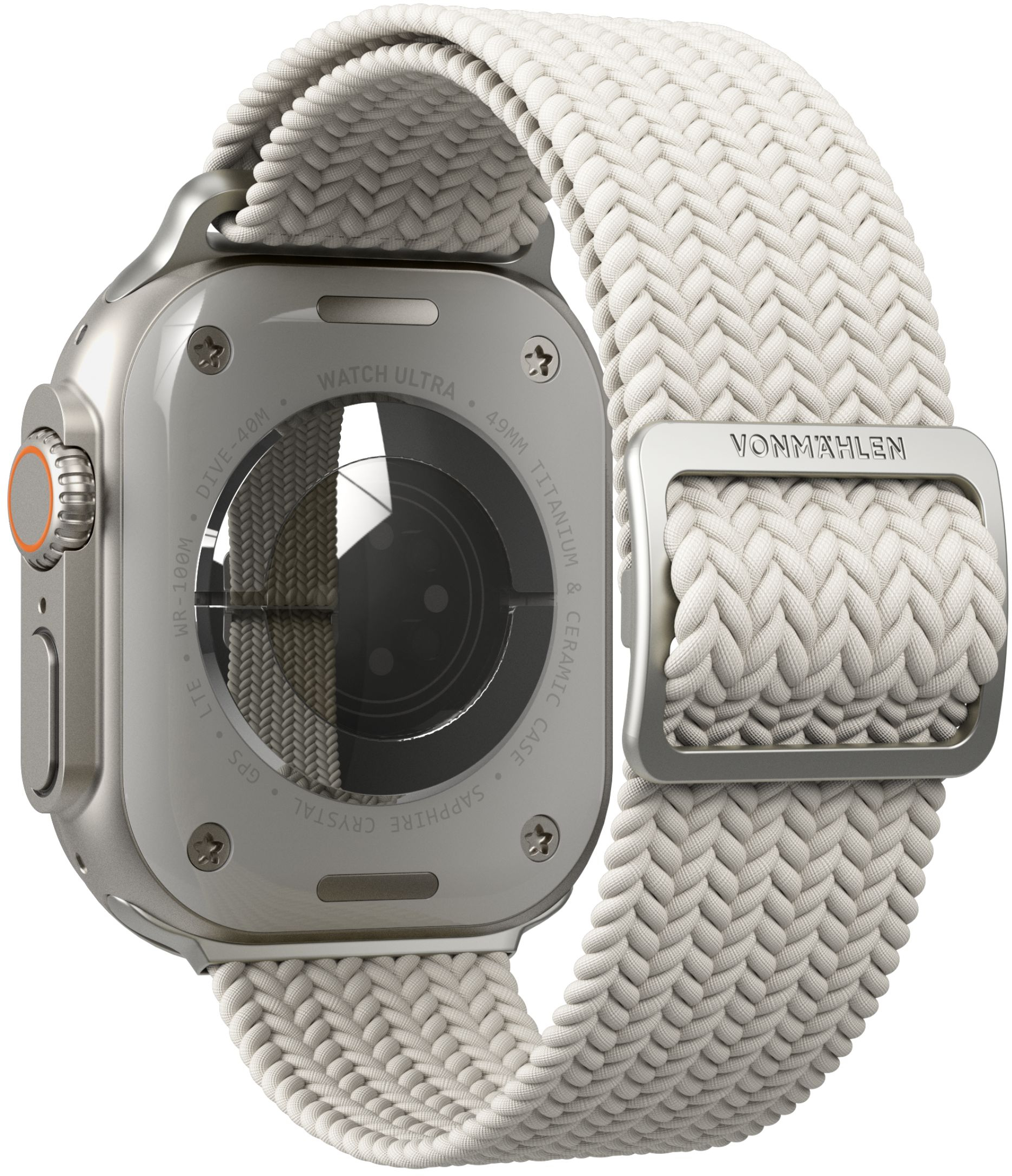 Vonmählen Woven Loop For Apple Watch 40 - 41 - 42mm One Size Silver/Cream - Afbeelding 3