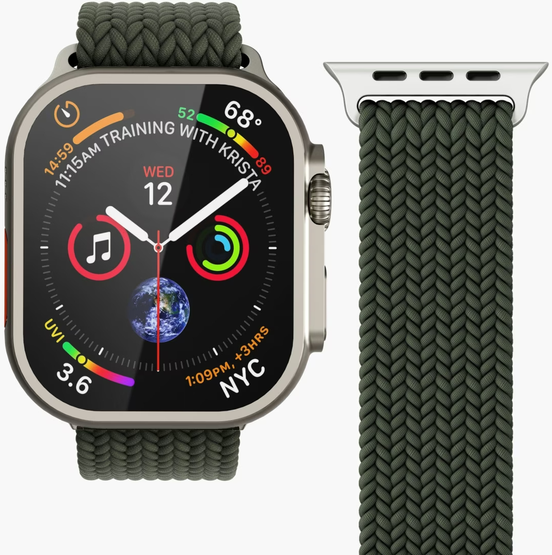 Vonmählen Woven Loop For Apple Watch 40 - 41 - 42mm One Size Silver/Olive - Afbeelding 2