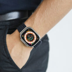 Vonmählen Woven Loop For Apple Watch 44 - 45 - 46 - 49mm One Size Silver/Navy - Afbeelding 2