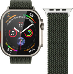 Vonmählen Woven Loop For Apple Watch 44 - 45 - 46 - 49mm One Size Silver/Olive