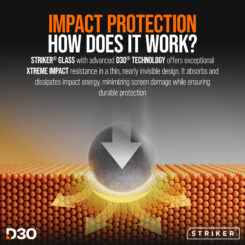 Striker D3O Xtreme Impact Glass Screen Protector - Black Frame - Samsung Galaxy S26 Ultra 5G - Afbeelding 5