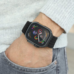 Vonmählen Woven Loop For Apple Watch 44 - 45 - 46 - 49mm One Size All Black - Afbeelding 4