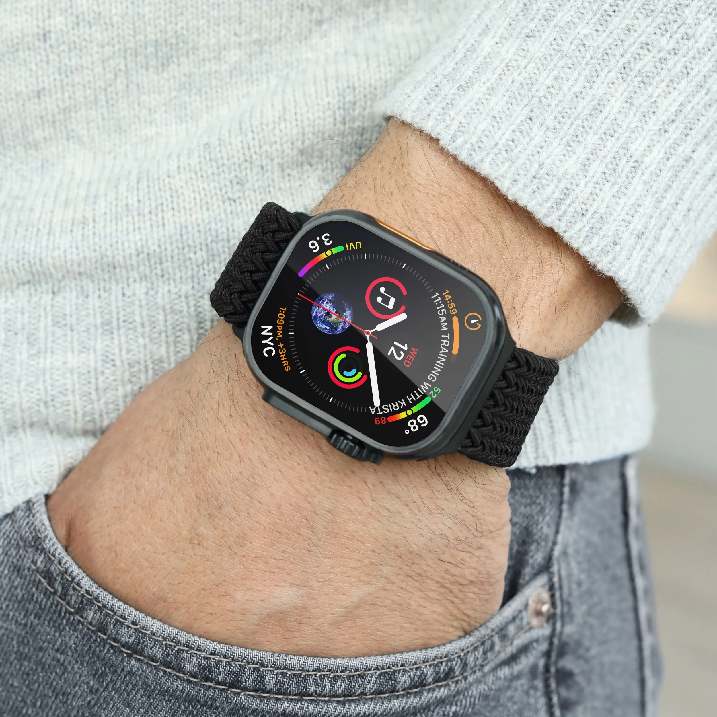 Vonmählen Woven Loop For Apple Watch 40 - 41 - 42mm One Size All Black - Afbeelding 2
