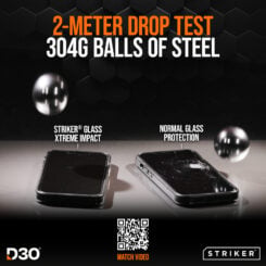 Striker D3O Xtreme Impact Privacy Glass Screen Protector - Black Frame - Apple iPhone 18 Pro - Afbeelding 2