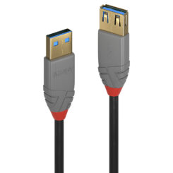 Lindy 36760 USB-kabel USB 3.2 Gen 1 (3.1 Gen 1) 0,5 m USB A 5 Gbit/s Zwart
